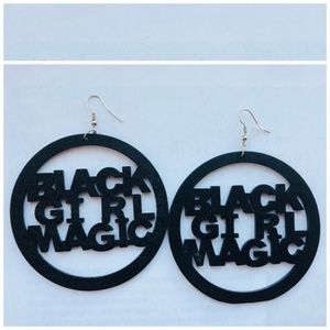 Jewelry - #BGM Wood Laser Carved Earrings in Black Jewelry - #BGM Wood Laser Carved Earrings in Black